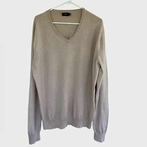 J.Crew Men’s XL 100% Cotton V-Neck Sweater Tan Beige Pullover